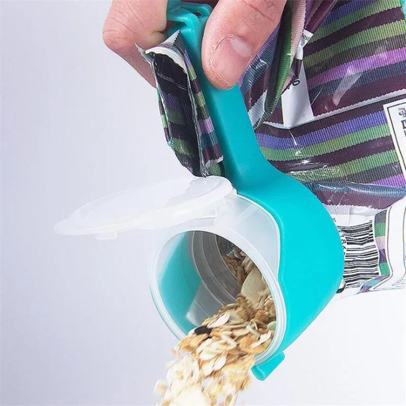 5PCS Sealer Clip With Pour Spouts Food Storage Bag Sealing Clips Plastic Cap Snack Candy Storage Fresh Clamp Kitchen Organizer