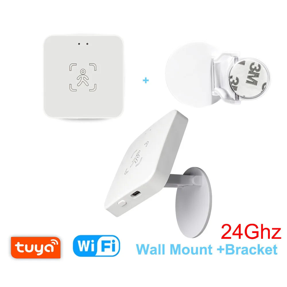 Tuya Zigbee/WiFi Smart Human Presence Sensor 24Ghz MmWave Radar Detection Luminance/Distance Support Home Assistant