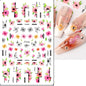 3d Nail Art Decals Elegant White RoyalBlue Roses Flowers Adhesive Sliders Nail Stickers Decoration For Nail Manicure