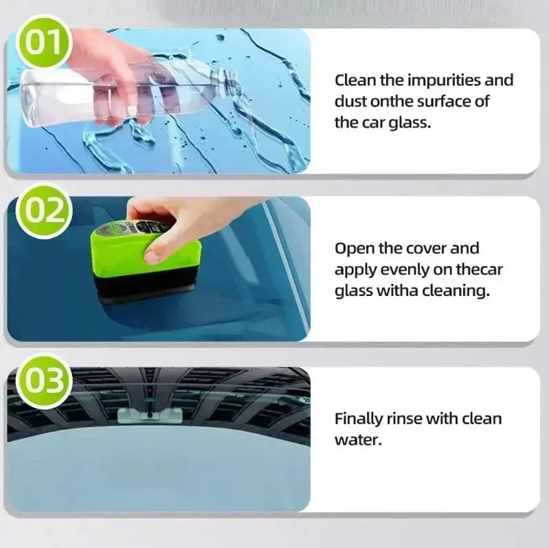 Crystal-Clear Windshields for European Cars: Glass Brush + Oil Film Remover (Front & Interior)