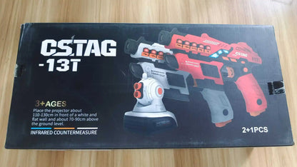 CSTAG Projector Shooting Game Guns Set New Kids Gifts Science&Imagination Toy For Boys Laser Tag Infrared Pistol Guns Game Toys