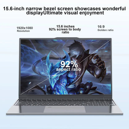 15.6" Laptop Computer Windows 11 Core i9-10980HK PC Gamer 16GB RAM Fingerprint Unlock Notebook Laptops Backlight Study Computer