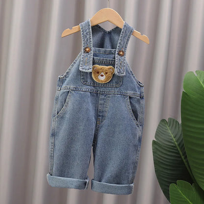 Soft Cotton Baby Boys Overalls Spring Autumn Kids Cartoon Long Pants Casual Girls Jumpsuits Children Clothes Suspender Trousers