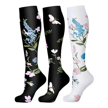 3/6Pairs Compression Socks Outdoor Sports Riding Compress Stretch Stockings Nurse Calf Pressure Leg Socks Swollen Varicose Veins