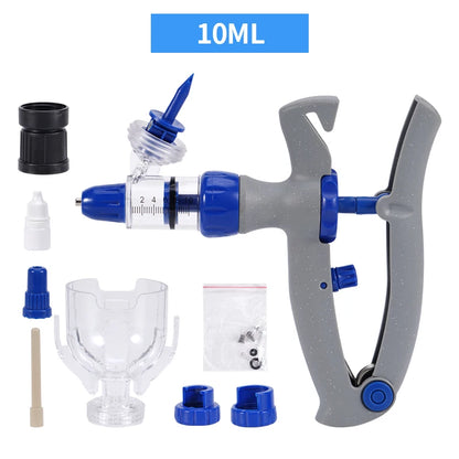 1ml-10ml Veterinary Automatic Continuous Syringe Adjustable Vaccine Injection 10pcs Needle for Livestock Pig Cow Sheep Chicken