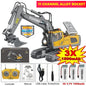 4WD Remote Control Excavator 4x4 Alloy Dump Truck Bulldozer Radio Model RC Car Construction Vehicle with Lights Sound Toy Gift
