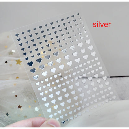 3d Nail Art Stickers Red Black White Love Hearts Stars Clouds French Full Tips Adhesive Nail Decals Slider For Manicure