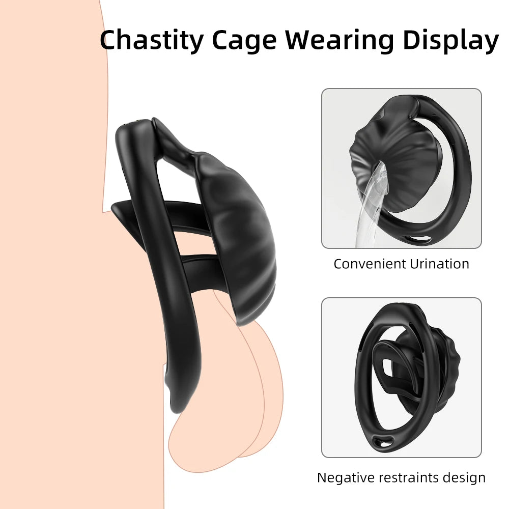 Urethral Inverted Negative Male Chastity Cage Sissy Chastity Device Cock Cage Penis Ring Invisible Lock BDSM Adult Sex Toy for M