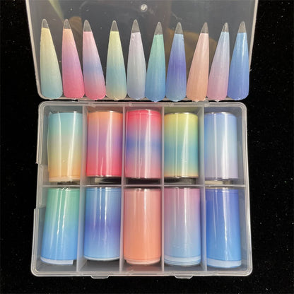New Flower Nail Foils for Transfer Paper Stickers Floral Adhesive Fruit Nails Wraps Fish DIY Water Marble Nail Art Decorations