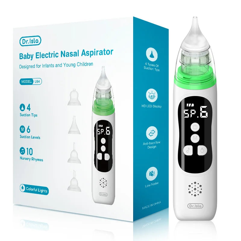 MAMIJOY  Electric Nasal Absorber Silent Baby Obstruction Rhinitis Cleaner Nasal Aspirator Nasal Mucus Cleaning Tool Fro Newborn