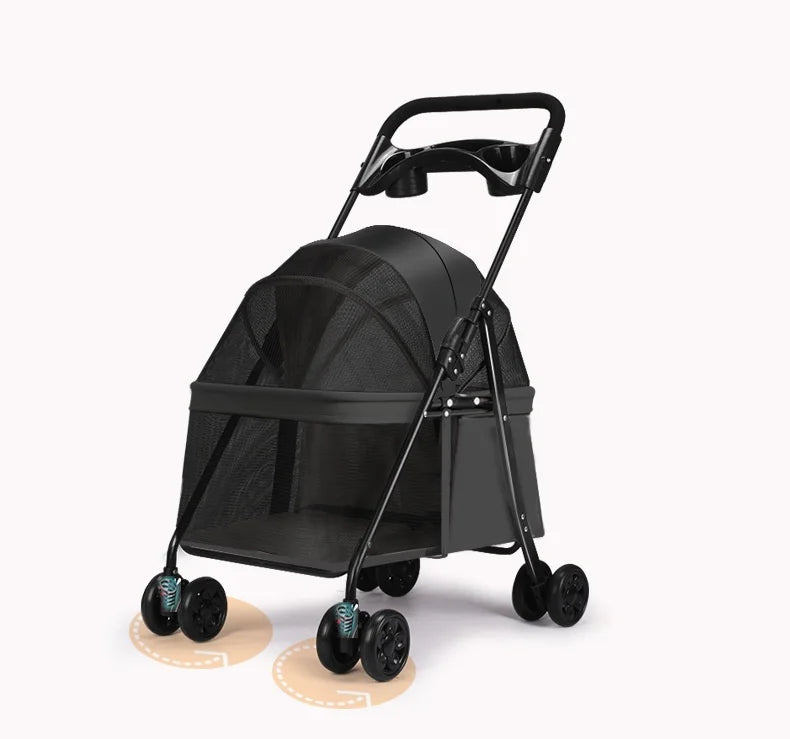 Foldable Lightweight Pet Stroller Dog Cat Small Dogs Puppy Travel Portable Mesh Ventilated Easy Fold Wheels Dog Stroller