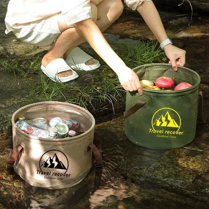 5/10/20L Folding Portable Bucket with Cover Car Wash Fishing Bathroom Tool Silicone Bucket Outdoor Camping Household Supplies