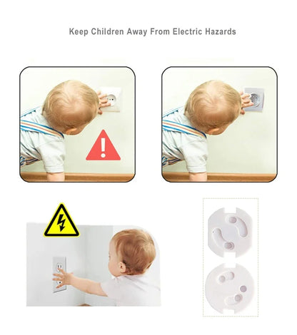 10pcs Baby Safety Child Electric Socket Outlet Plug Protection Security Two Phase Safe Lock Cover Kids Sockets Cover Plugs