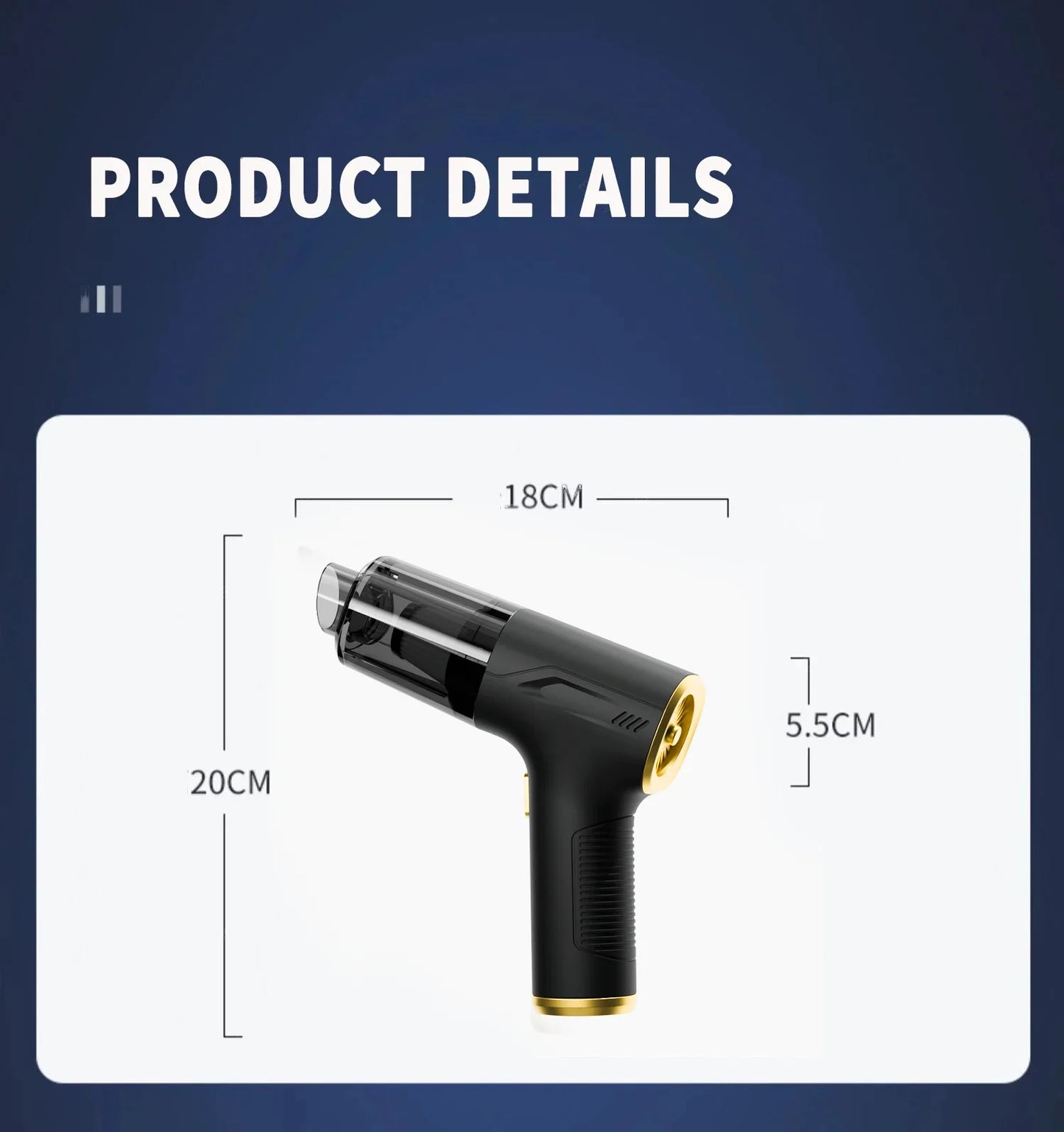 CENRR 980000PA Mini Car Vacuum Cleaner Strong Scution Powerful Wireless Car Cleaner HandHeld  Air Gun Portable Vacuum Cleaner