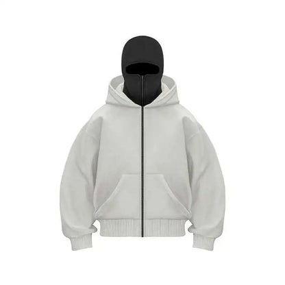 Unisex Plain Hooded Zip Up Sweatshirt Autumn Winter Ins Style Couple Matching Pullover Jacket