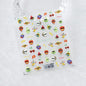 Lovely Red Fruit Strawberry Cherry Bowknot Love Heart Star Silk Ribbon 5D Nail Art Stickers Chic Self Adhesive Manicure Decal