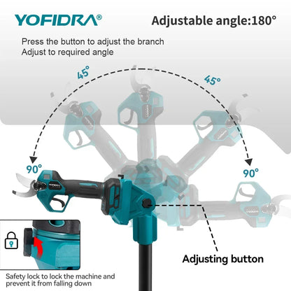 YOFIDRA 3IN1 Brushless Electric Chainsaw Telescoping Pole High Branch Saw Woodworking Pruning Power Tool  Makita 21V Battery Pin