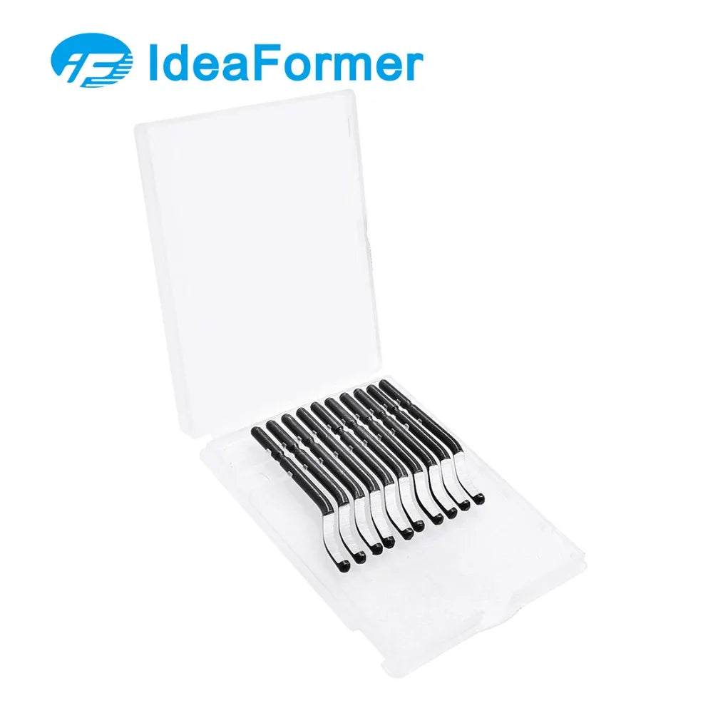 1 Set Fixed Handle Plastic Burr Pocket Knife NB1100 Scraper+10pc BS1010 Blades Trimming Neaten Deburring Head Cutter 3D Tools