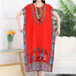 Casual Elegant Bohemian Printed Ethnic Style Retro Floral Woman Summer Street Wear Batwing Sleeve Loose Tunic Maternity Dress