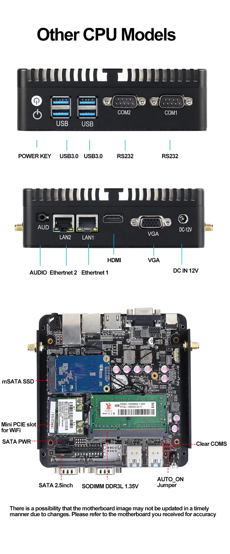 Fanless Mini Industrial PC Intel Celeron N5095 2x RS232 Serial Ports 2x Gigabit Ethernet Mini-PCIe Expansion Windows Linux