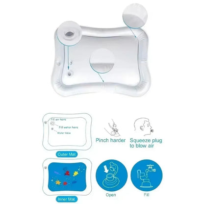 Large Baby Play Mat Summer Inflatable Water High Quality Baby Early Education Water Play Mat Suitable for Baby Activity Exercise