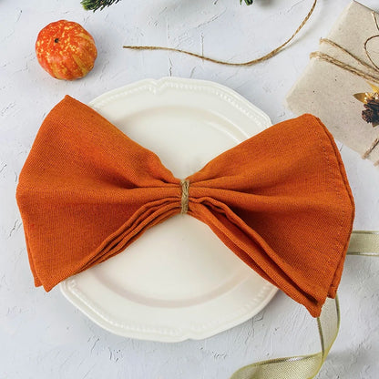 6pcs Cloth Napkins 30X45CM Orange Cotton Polyester Blend Kitchen Washable Dinner Reusable Napkins Wedding Party Table Decoration