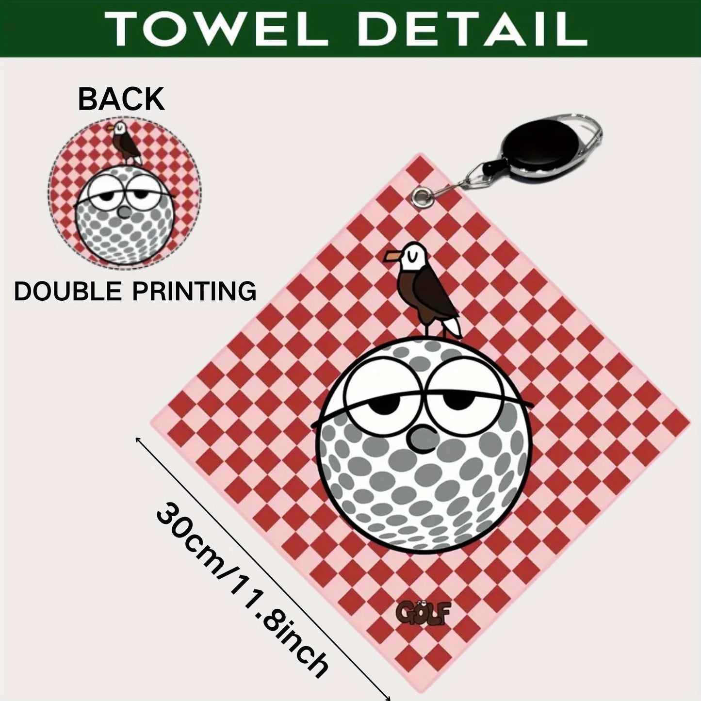 New Style Premium Golf Towel Double Sided Print Golf Accessories Super Absorbent Quick Dry for Quick Cleaning Perfect for Golf