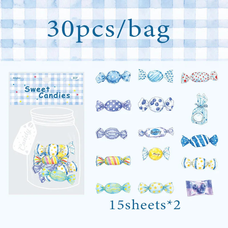 Candy Shaped Sticker Pack, Sweet Style Stickers for Junk Journal Decoration, Decorative Stickers for Water Cups, Photo Frames