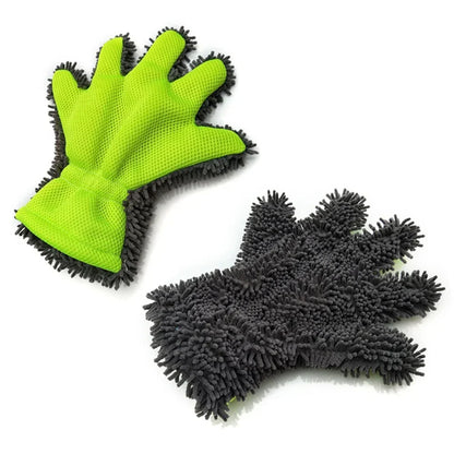 5-Finger Soft Car Washing Gloves Cleaning Brush for Car and Motorbike Washing Drying Towels Car Styling