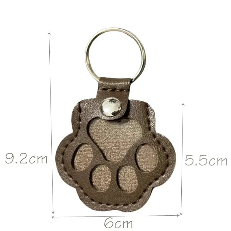 Pet Hair Commemorative Keychain Pu Leather Cat And Dog Fur Souvenir Keychain Dog Paw Pendant Pet Hair Storage Pendant Decoration