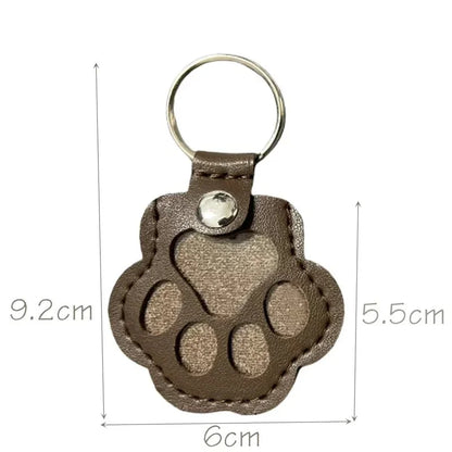 Pet Hair Commemorative Keychain Pu Leather Cat And Dog Fur Souvenir Keychain Dog Paw Pendant Pet Hair Storage Pendant Decoration