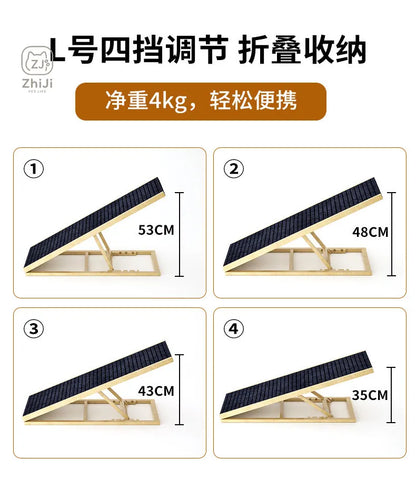 Solid Wood Dog Ramp for Bed Couch Non Slip Pet Stairs Senior Small Dogs Cat Climbing Ladder Gentle Slope Elderly Pets Indoor