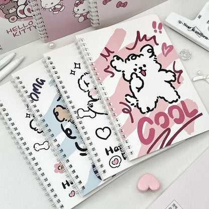 Notebook Ins High-value Notebook A5 Coil Book Student Durable Thickened Paper Cute Puppy Diary Book Kawaii Notebook