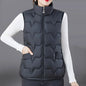 Fashion Women Down Cotton Jackets Vests Solid Stand Collar Zipper Cardigan Thicken Autumn Winter Warm Casual Sleeveless Coats