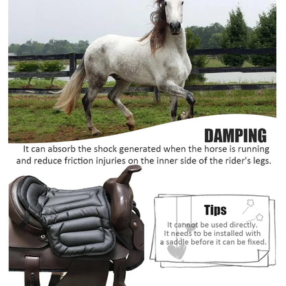 Horse Riding Saddle Pad artificial leather Shock Soft Equestrian Seat Pad Western Long Saddle Cushion Motorcycle Seat Cushion