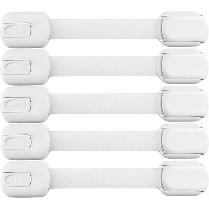 1-10pc Child Safety Strap Locks Baby Locks for Cabinets and Drawers, Fridge & More. Adhesive Pads.No Installation Required