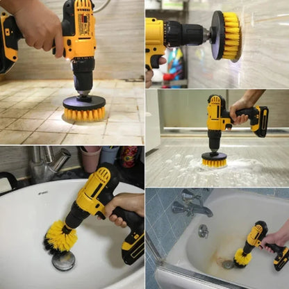 Electric Drill Brush Attachment Set Power Scrubber Brush Car Polisher Kitchen Bathroom Cleaning Kit Toilet Cleaning Tools