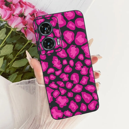 Case For Motorola Edge 50 Fusion Cover XT2429-1 Popular Flower Soft Black Silicone Phone Cases For Motorola G96 5G MotoG96 Funda
