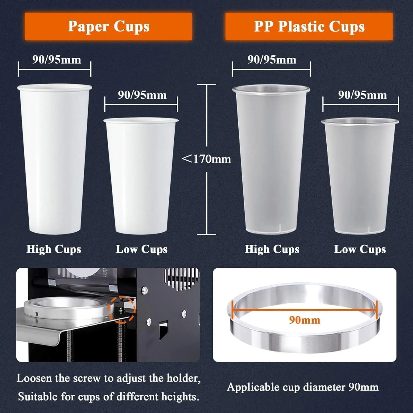 WY802F Manual Bubble Tea Cup Sealing Machine Electric Boba Cup Sealer for Plastic Paper Cups