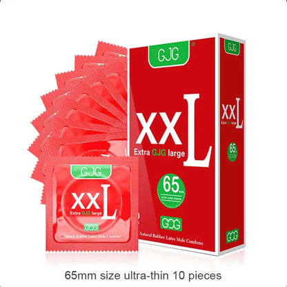 10pcs 65mm XXL Condoms Adults Toys For Men Long Sex Delay Ejaculation Super Thin Condoms G Spot Stimulation Penis Sleeve SexShop