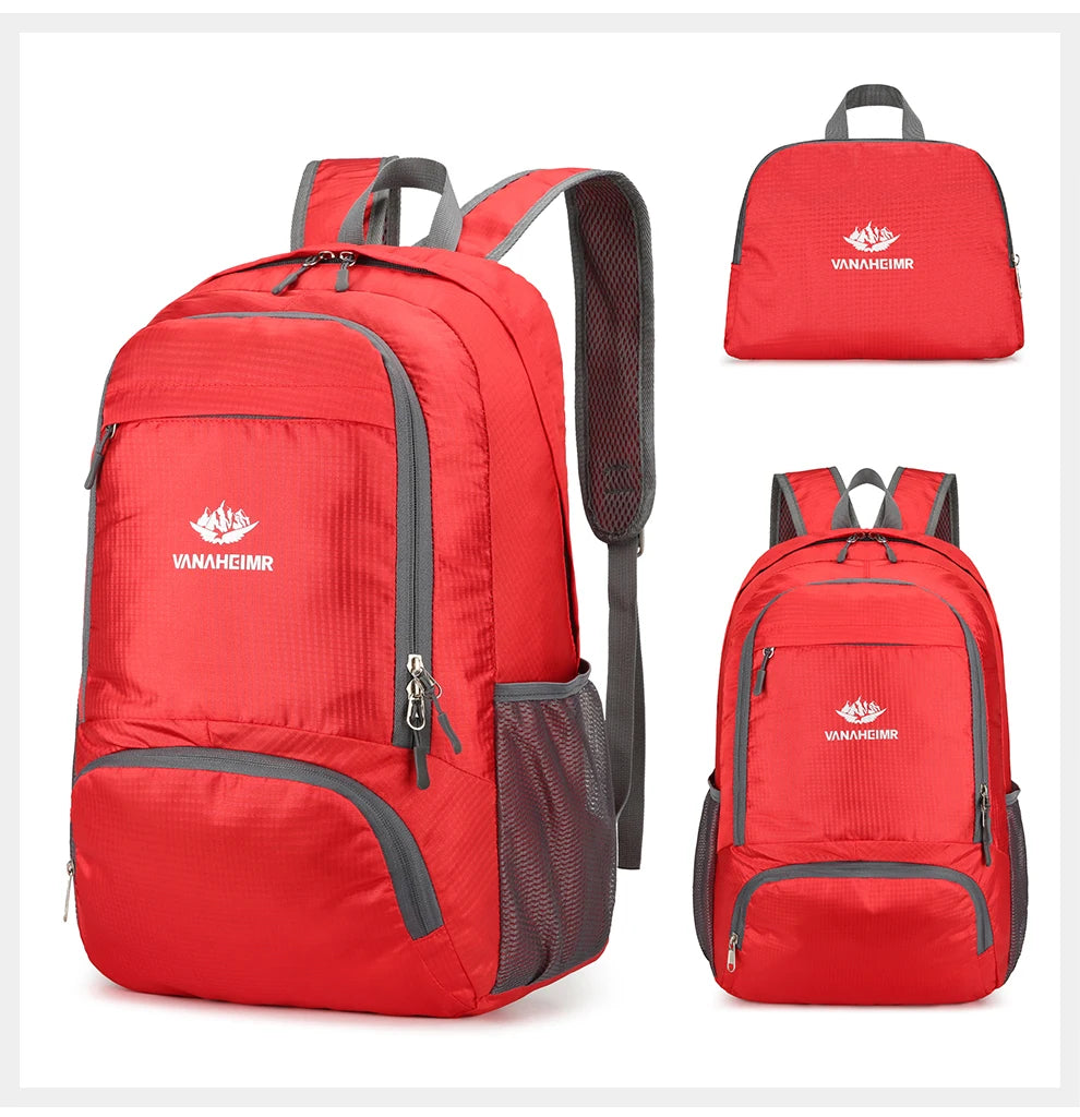 23L Packable Backpack Foldable Ultra Light Outdoor Duffle Bag Big Folding Knapsack Hiking Travel Rucksack Mountaineering Daypack