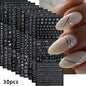 30 Sheets Christmas Nail Art Stickers Self Adhesive 3D White Snowflake Nail Decals Xmas Nail Supplies Christmas Manicure Sliders
