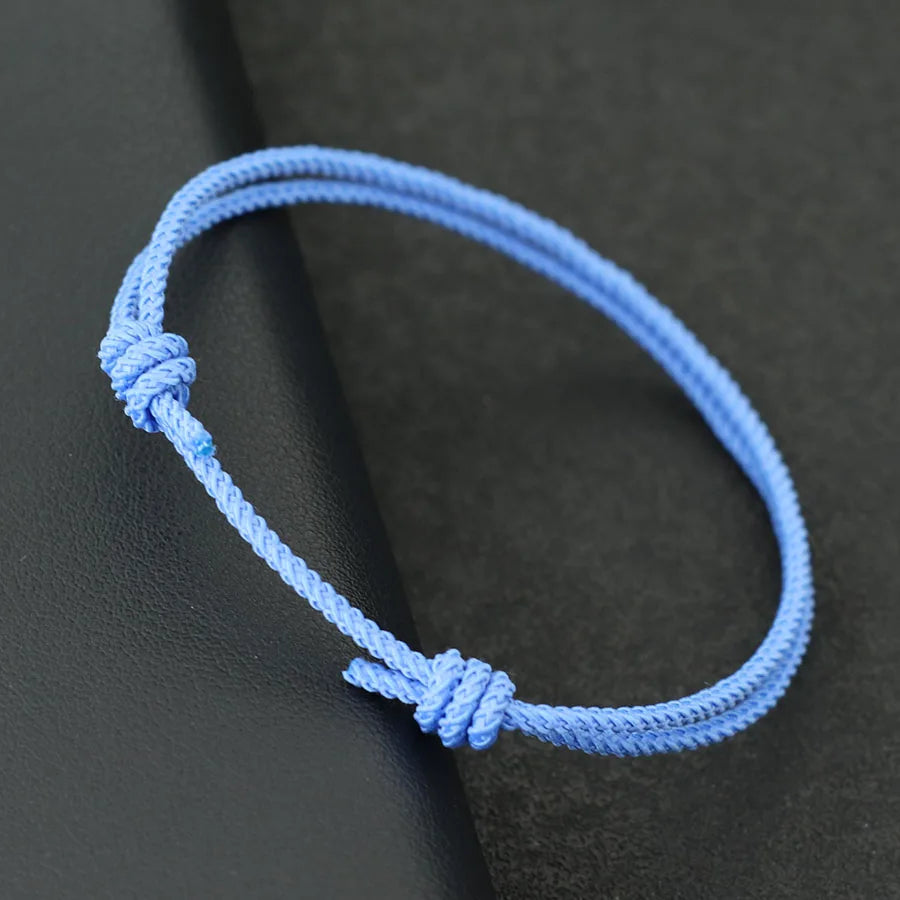 Minimalist Handwoven Rope Bracelet Unisex Sliding Adjustable 4 Styles Chroma 2mm Ethnic Cord Braclet Couple Casual Daily Jewelry