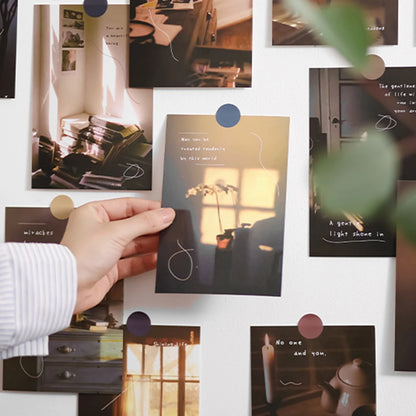 30pcs/pack Lifestyle-Themed Decorative Cards, Various Patterns, for Home Walls and Photo Frames (Includes Stickers)