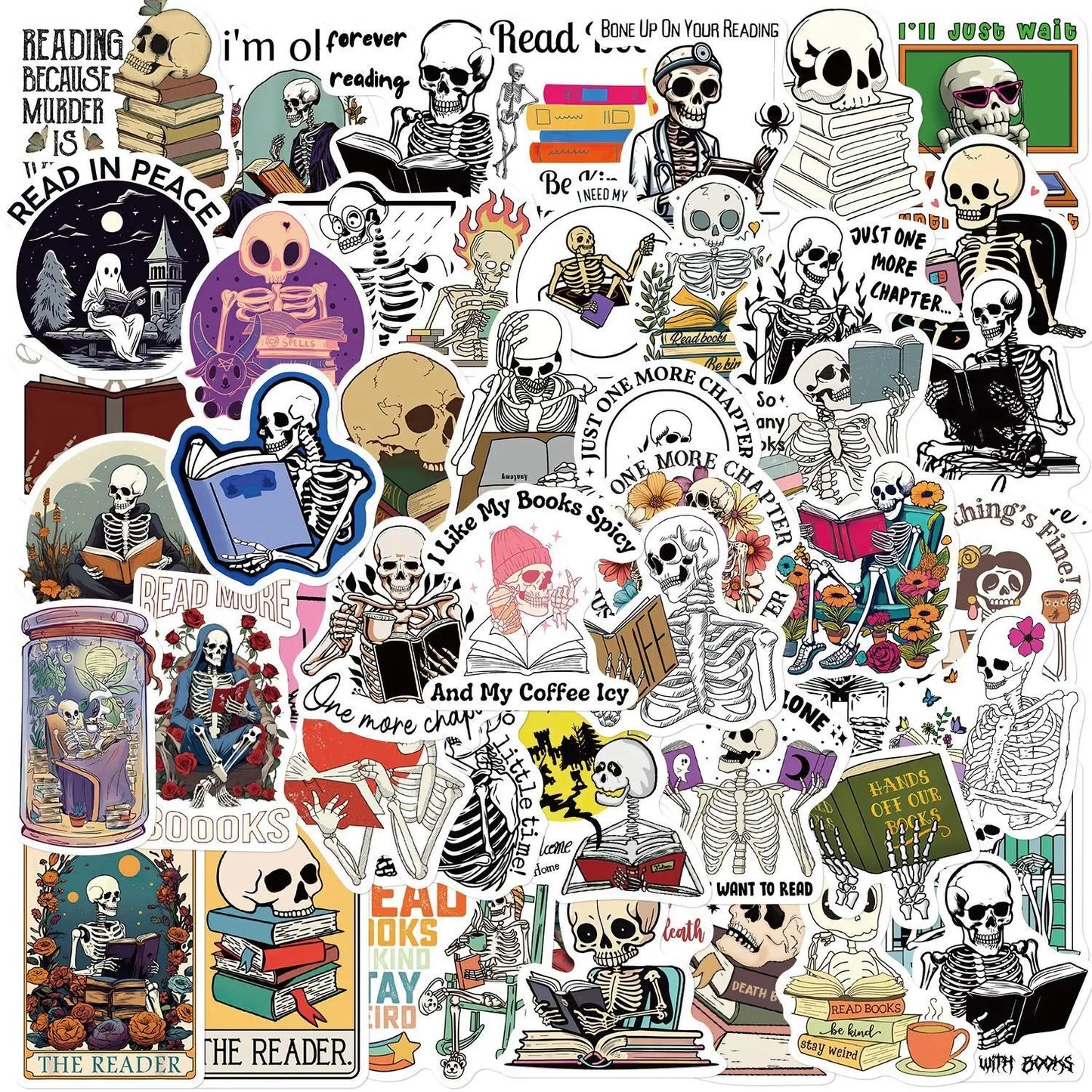 10/50/100pcs Mix Kawaii Smut Bookish Dark Romance Reading Book Stickers Aesthetic DIY Scrapbooking Notebook Laptop Phone Sticker