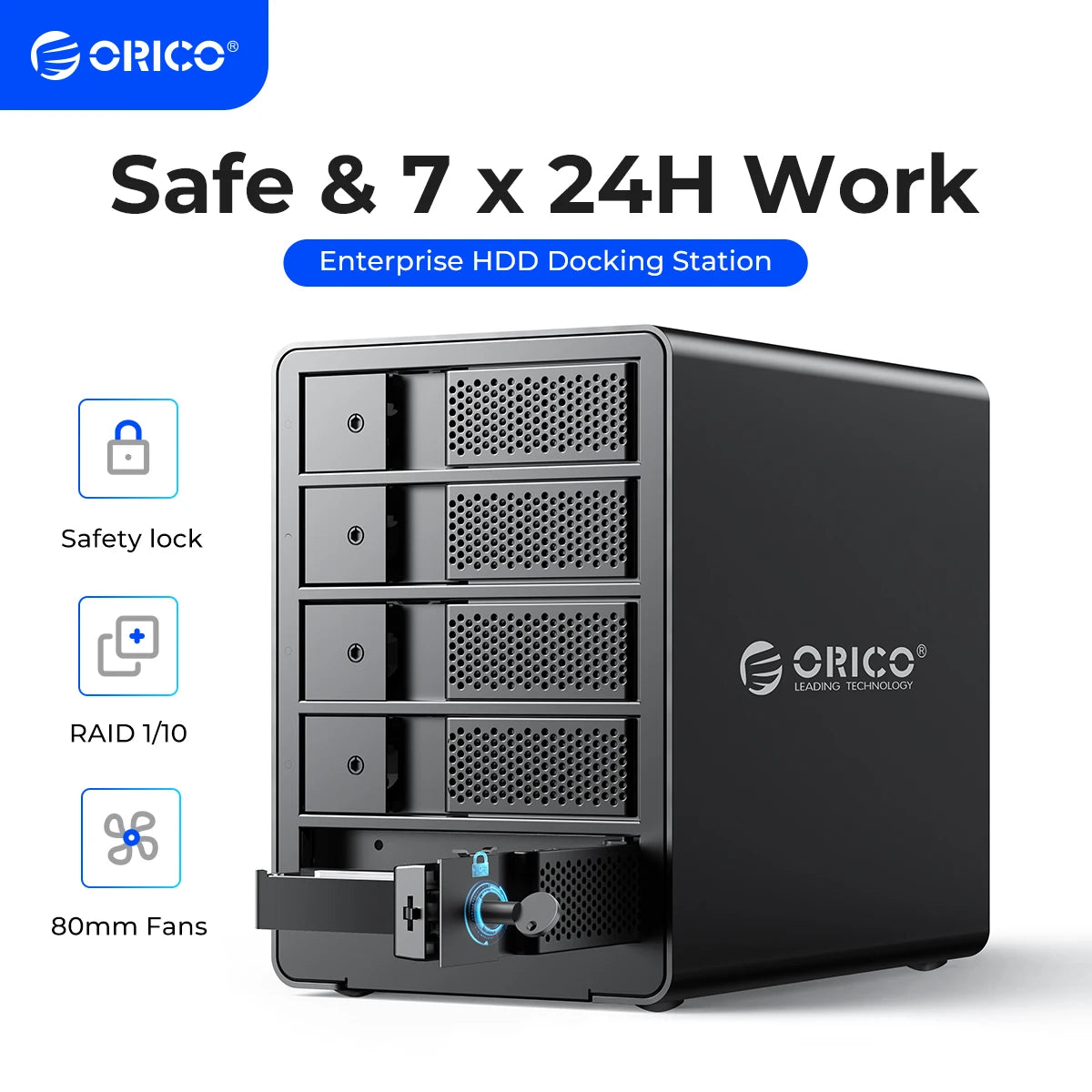ORICO 95 Series 5 Bay 3.5'' USB3.0 HDD Docking Station Support RAID Mode Aluminum With 150W Power for Bitcoin Altcoins Mining