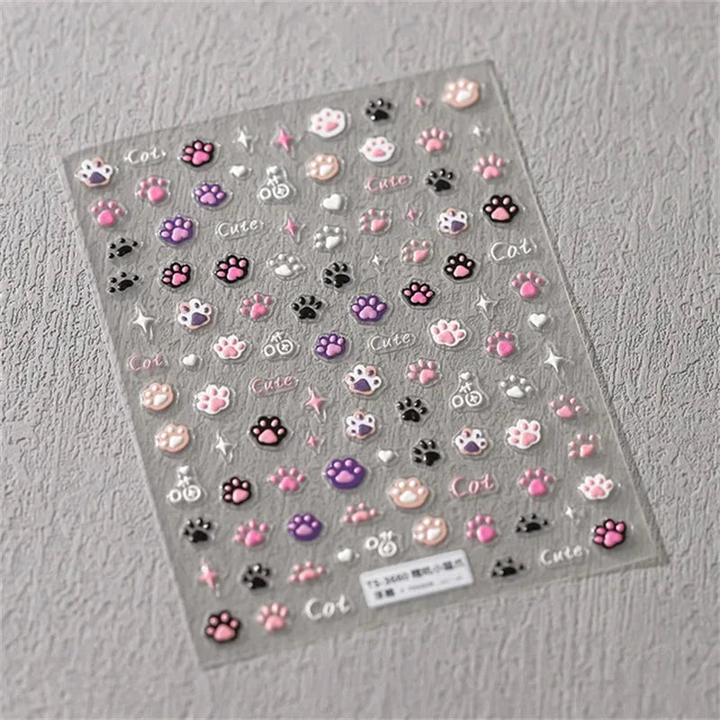 1pcs 5D Kawaii Jelly Nail Art Stickers Cute Jellyfish Self Adhesive Nail Art Decorations Stickers DIY Cartoon Manicure Decals