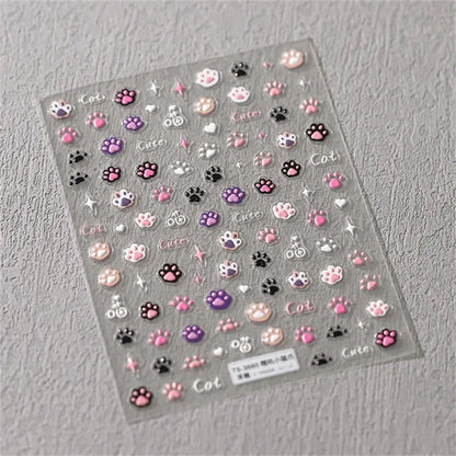 1pcs 5D Kawaii Jelly Nail Art Stickers Cute Jellyfish Self Adhesive Nail Art Decorations Stickers DIY Cartoon Manicure Decals