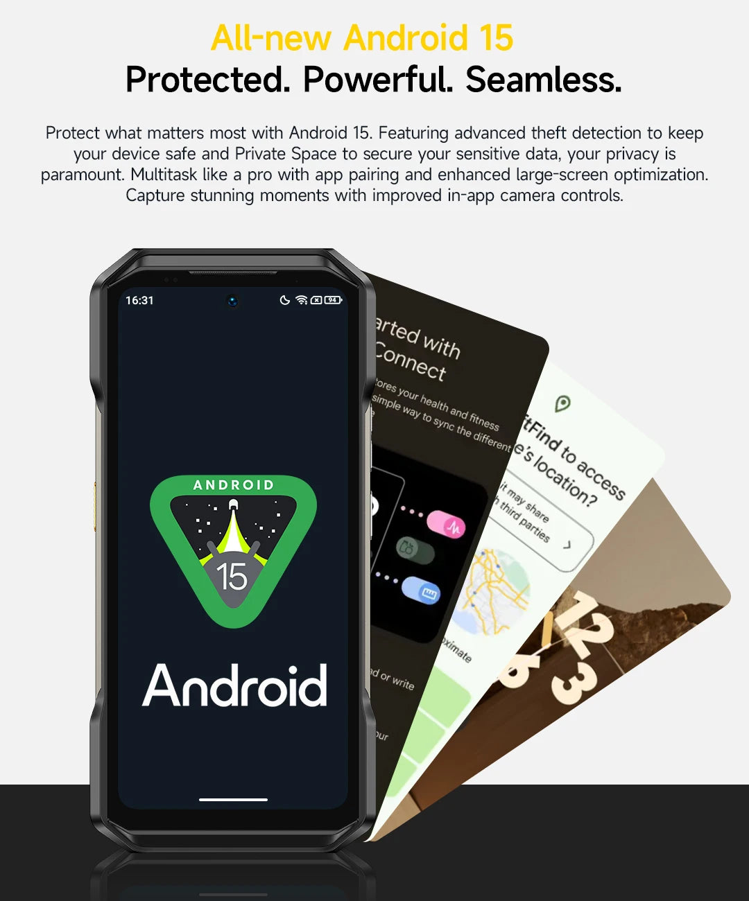 Ulefone Armor 27T Pro+ 5G Rugged Phone 10600mAh Android 15 Smartphone 50MP+64MP Night Camera 6.78" 120Hz 24GB+256GB NFC Mobile