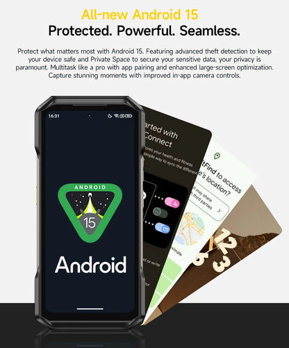 Ulefone Armor 27T Pro+ 5G Rugged Phone 10600mAh Android 15 Smartphone 50MP+64MP Night Camera 6.78" 120Hz 24GB+256GB NFC Mobile